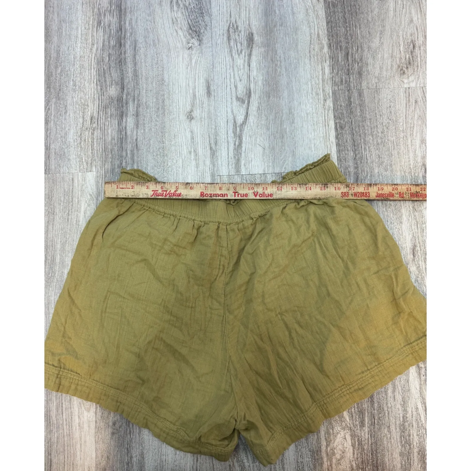 Pact Coastal Organic Cotton‎ Gauzy Shorts Women XL Olive Green - Image 6