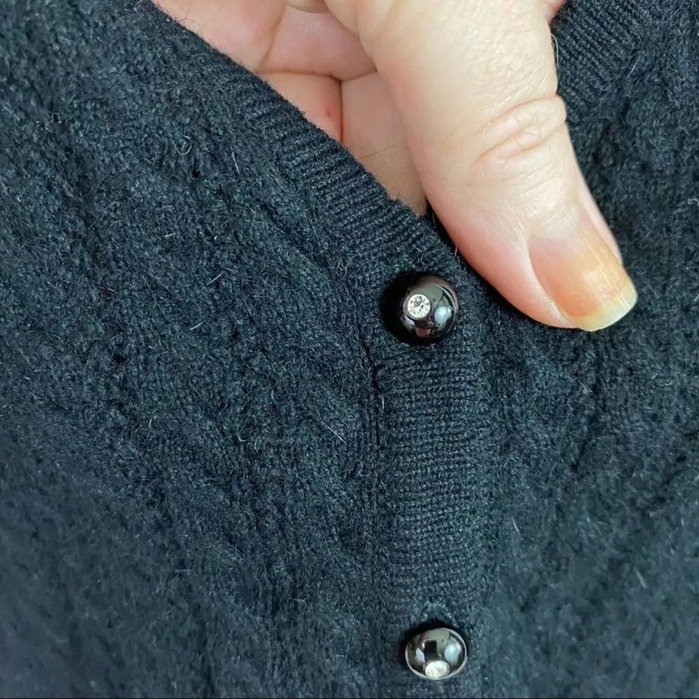 Jones New York Signature Black Angora Mix Cardigan - Image 2