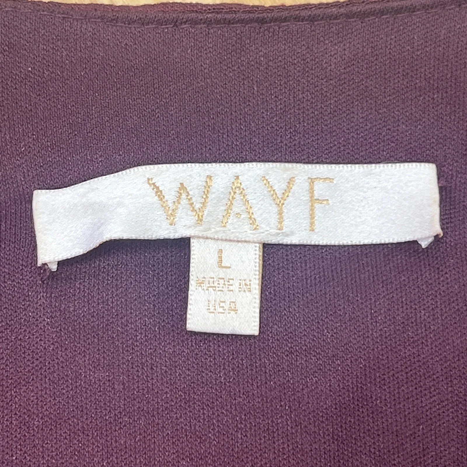 WAYF Floral Midi Dress Burgundy Red Sz Large Cottagecore Modest Mature Stretch - Image 3