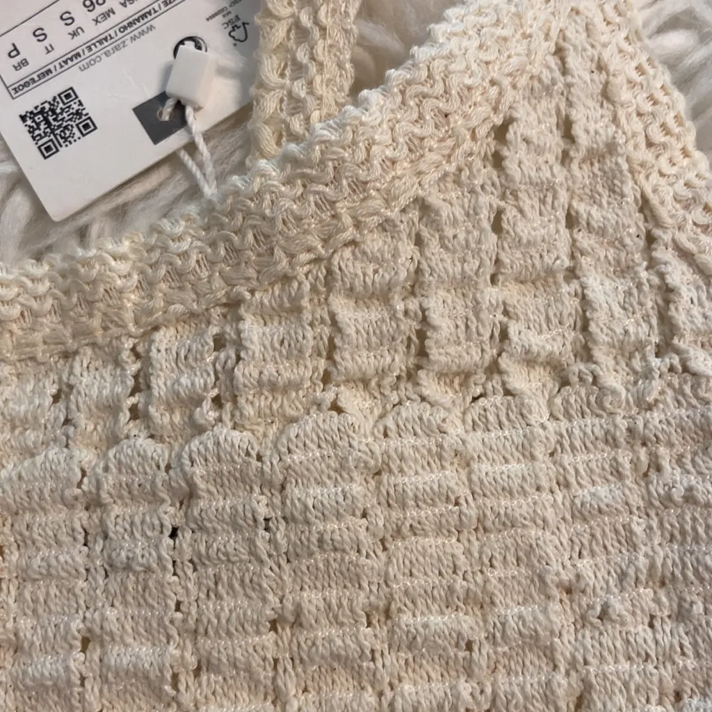 ZARA  Cream Knit Tank Top size S brand new bust 24” - Image 7