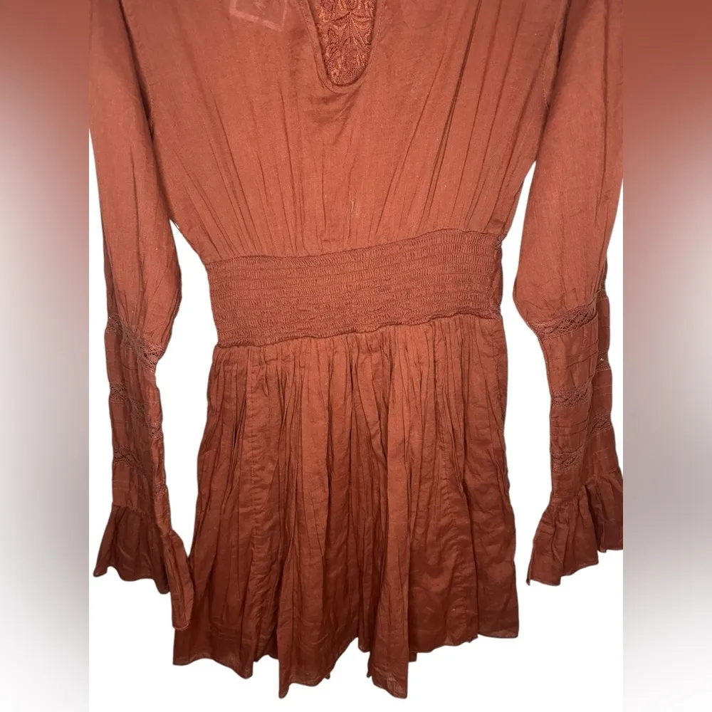 Free People Victorian Waisted Mini Dress Size 2 - Image 8