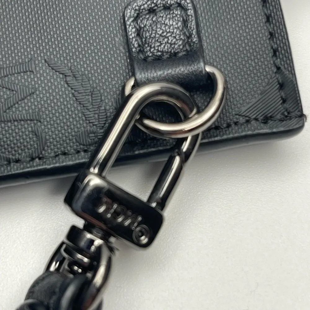 MCM Studded Leather Phone/Card Pouch - Black - Preowned - Image 5