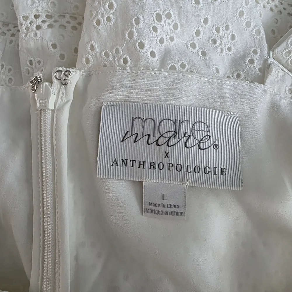 Mare Mare X Anthro Corset Eyelet White Mini Dress L - Image 10