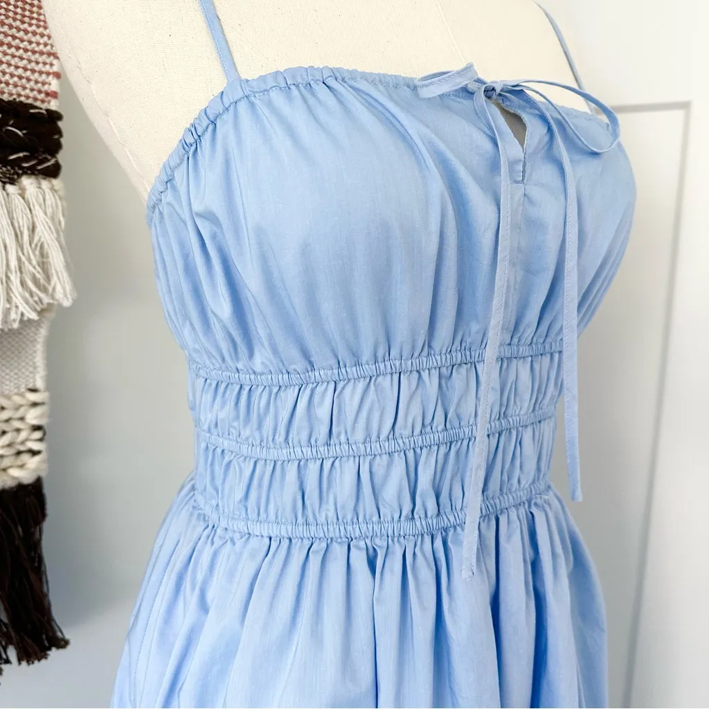 Sunday in Brooklyn Smocked Poplin Cotton Dress Blue Sz M NWT - Image 10