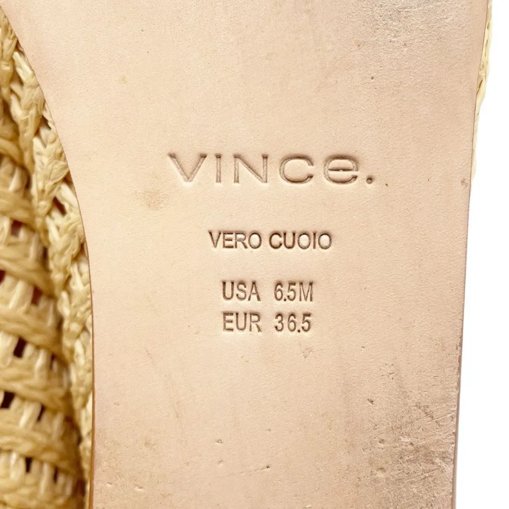 Vince Davis Raffia Loafer Size 6.5 Woven Flat Slip On Natural Beige Summer Shoe - Image 13