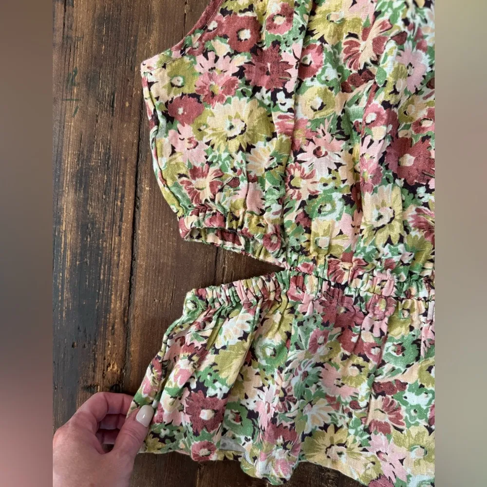 NWOT J.Crew Cutout linen tank top in Painterly Floral - Image 9