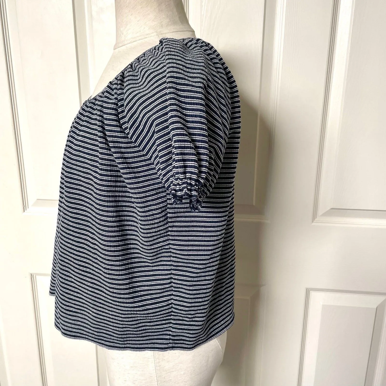 Madwell Texture and Thread peasant top in stripe - Image 9