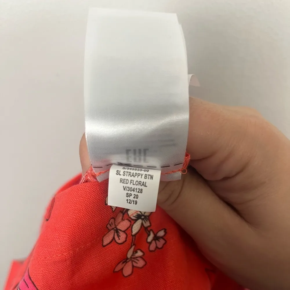 Banana Republic Light Red Floral Linen Blend Wide Leg Cropped Jumpsuit size 8P - Image 11