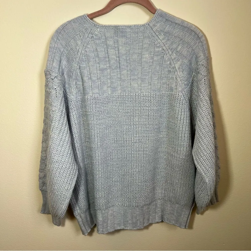 ✨ Common Threads Women’s Light Blue Cardigan Sweater Large Petite Blue Size undefined - Image 8