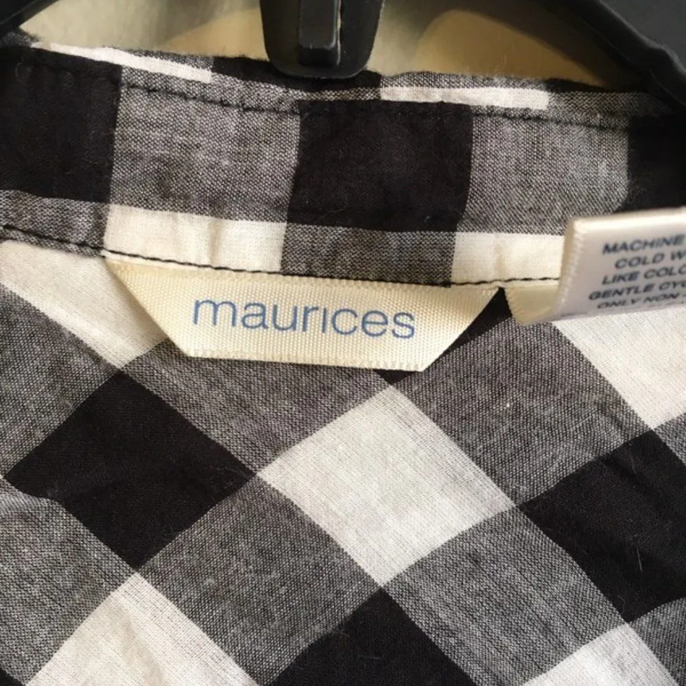Maurices Black and White checkered button up shirt - Image 5