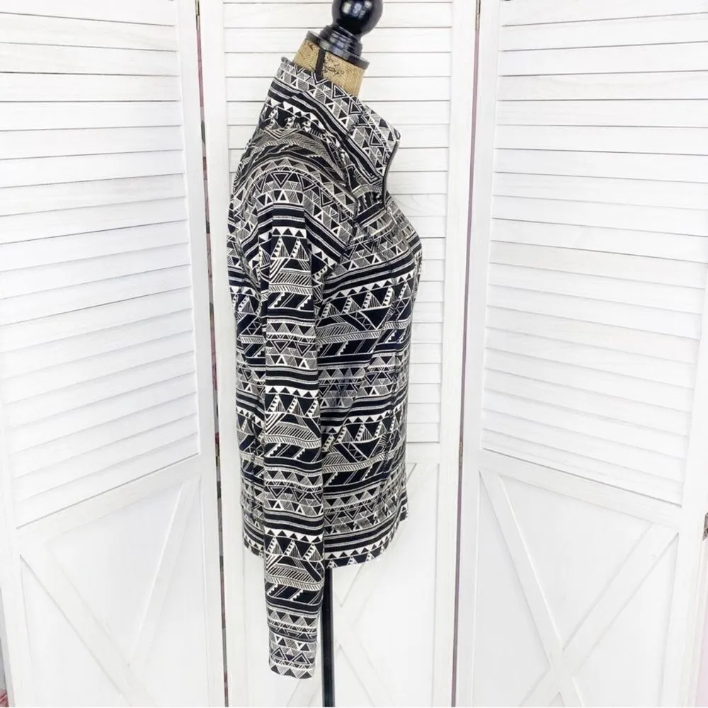 Pink by Victoria’s Secret Aztec‎ Quarter Zip Pullover Shirt Black Cream Small - Image 3