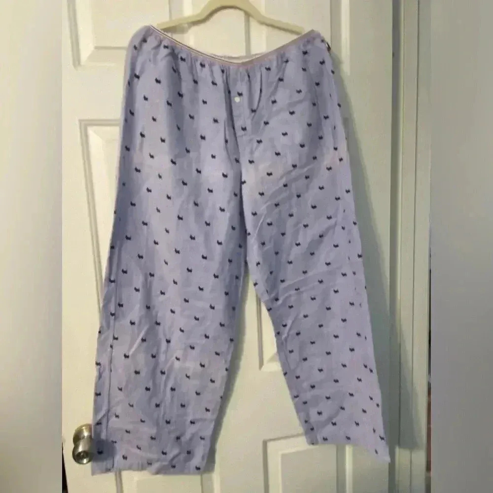 Tommy Hilfiger Flannel Lounge Pajama Pant Purplish‎ Stripe Dog print Size L - Image 3