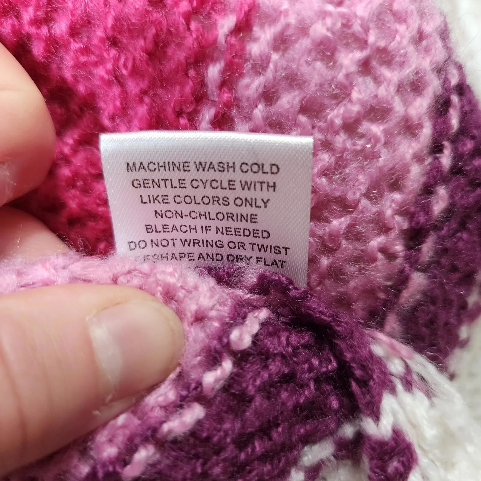 Charlotte Russe Oversized Knit Cardigan Sweater XL White Pink Casual Puff Sleeve - Image 5