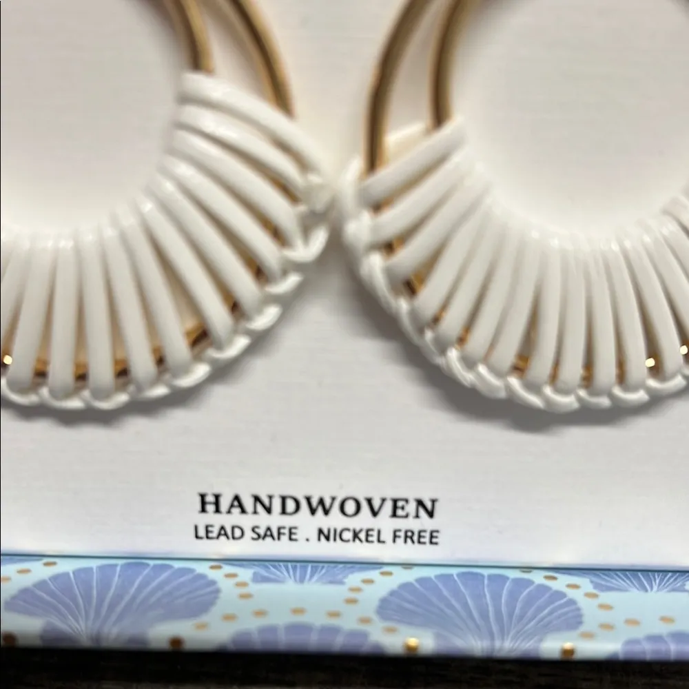 Piper Gold & White Handcrafted Hoop Earrings ✨ - Image 7