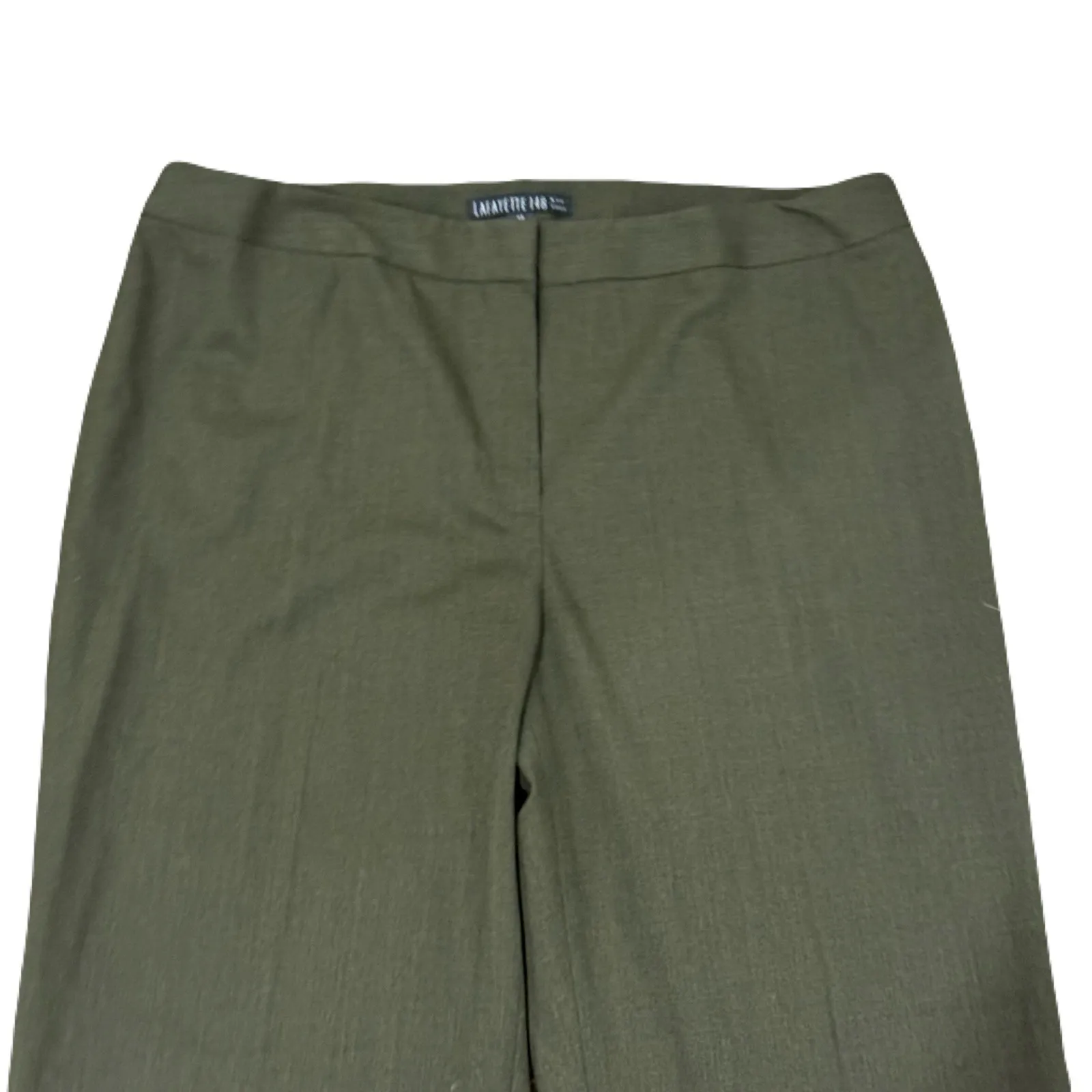 LAFAYETTE 148 NEW YORK Women's Pine Green Stretch Wool Dress Pants Size 14 - Image 3