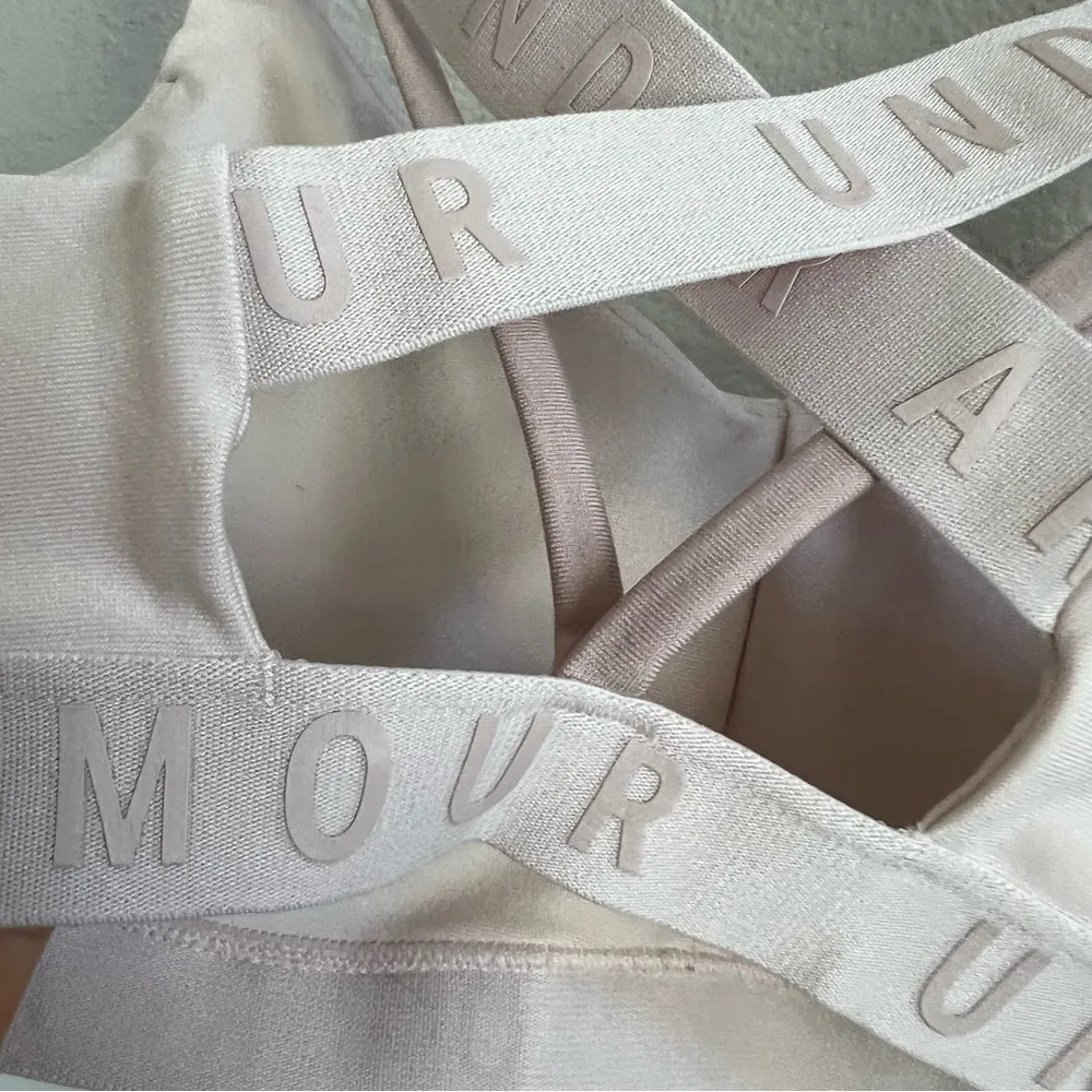 Under Armour Light Pink Sports Bra Active Spellout Small - Image 3