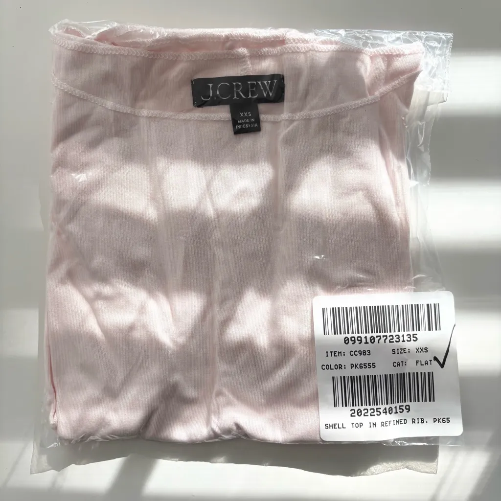 J. Crew Refined Rib Shell Tank Top Soft Blush Pink - Image 5