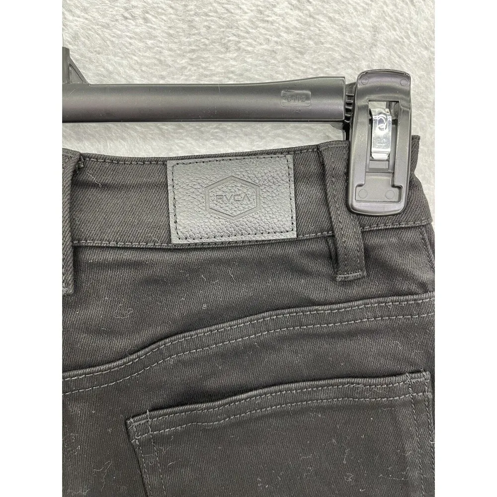 RVCA Women's Black Denim Jeans Size 27 High Rise Slim Tapered Crop Smitten - Image 11