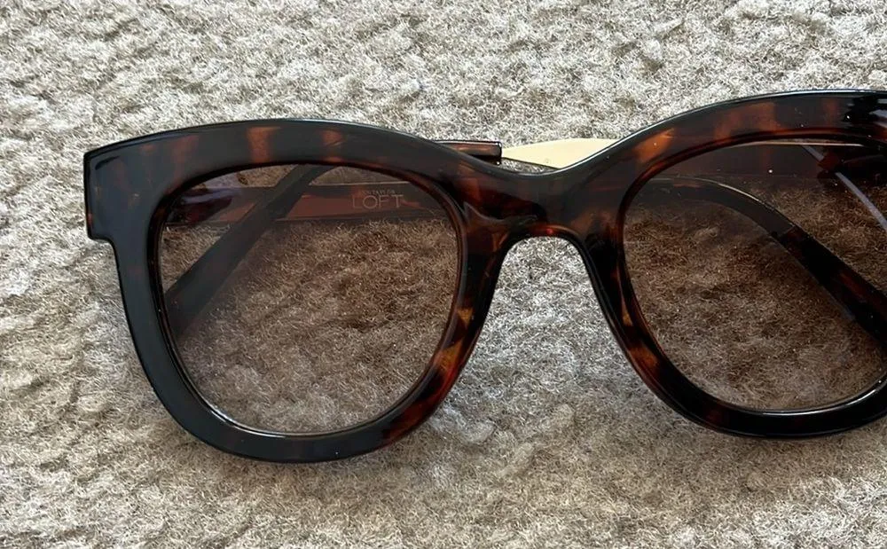 ann taylor Loft leopard Print Brown Animal Print Round Retro Mod sunglasses - Image 2