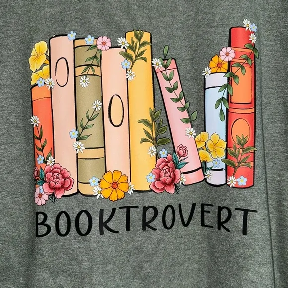 Booktrovert shirt bookworm teacher large tee short sleeve NWT NEW book - Image 2