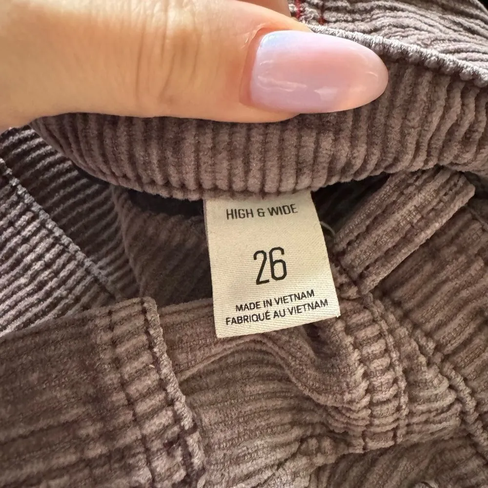 BDG Urban Outfitters High & Wide Corduroy Pants Size 26 in‎ Brown/Purple - Image 8
