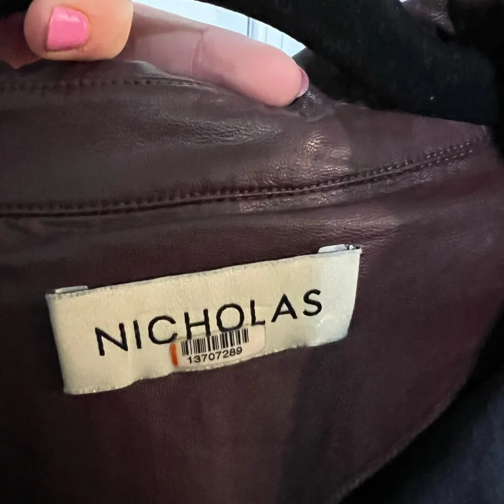 Nicholas Burgundy Faux Leather Button Down Larisa Dress Size 2 US $525 Brown - Image 6