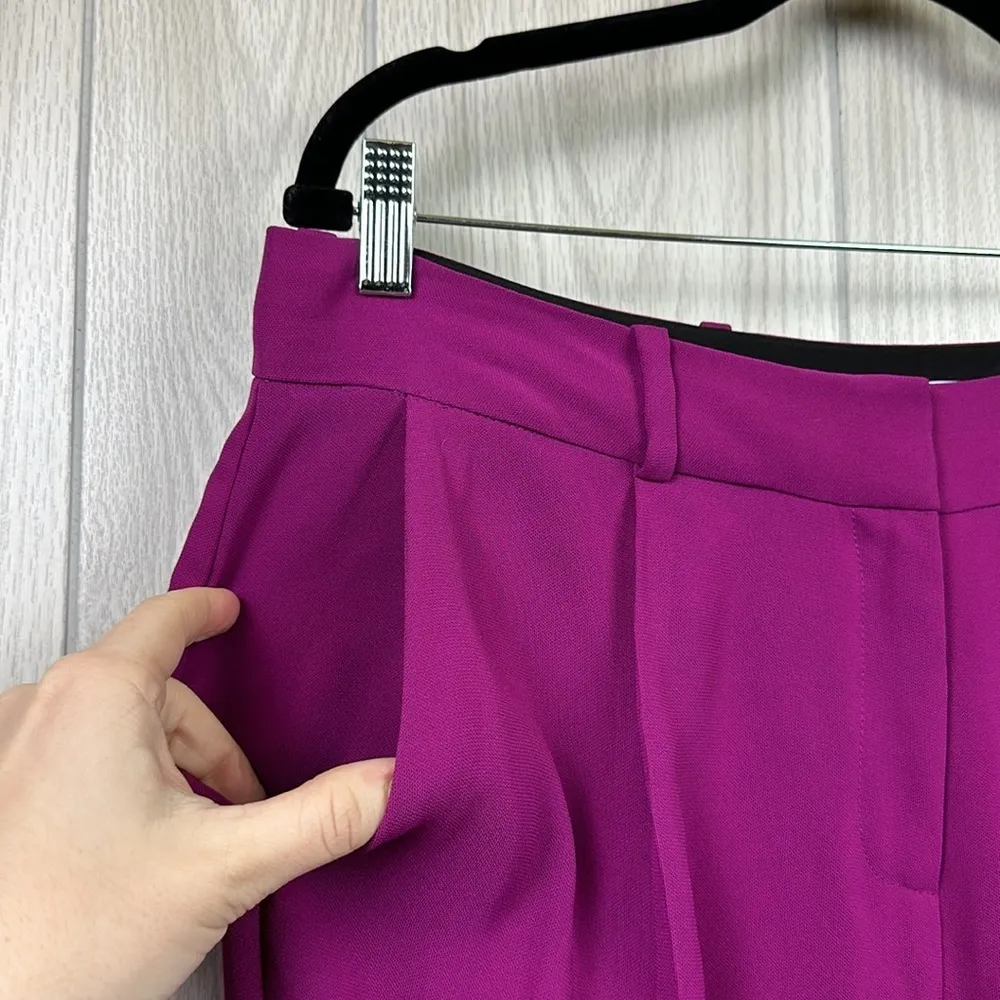 Diane Von Furstenberg‎ Womens Pants 12 Jacques Cady Crepe Fuchsia Career Bright - Image 5