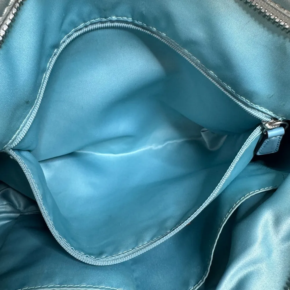 Zoe Hobo Bag Purse Jacquard Beige SILVER Monogram Canvas F12657 - Image 12