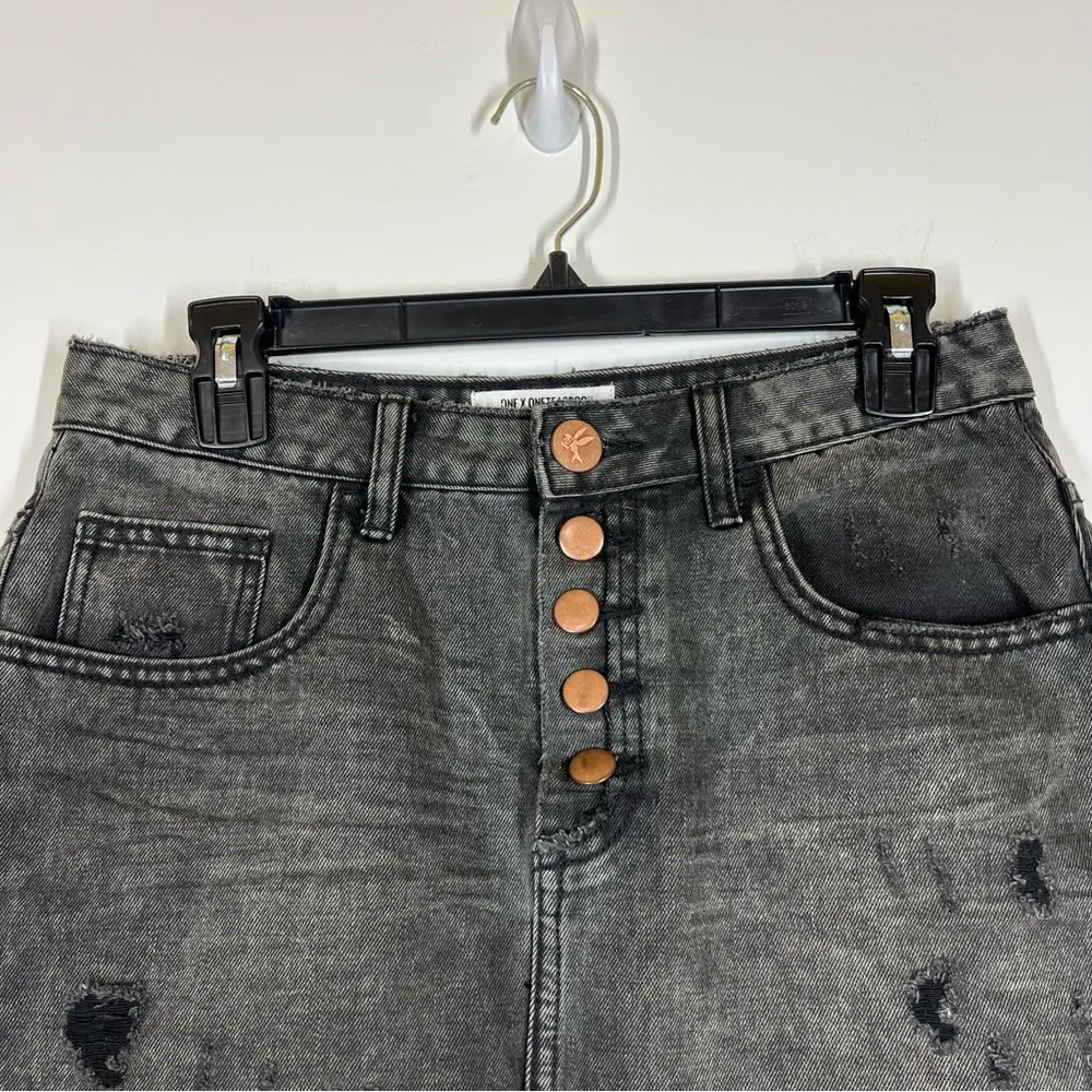 NWOT One Teaspoon Denim Jean Mini Skirt Size 30 - Image 4