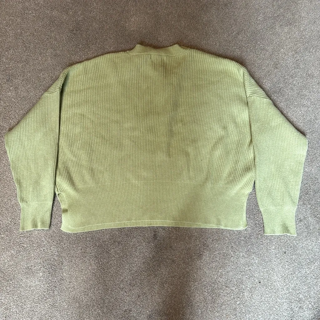 Sincerely Jules Lime Green Round Neck Cropped Sweater Top Size L Size L - Image 2