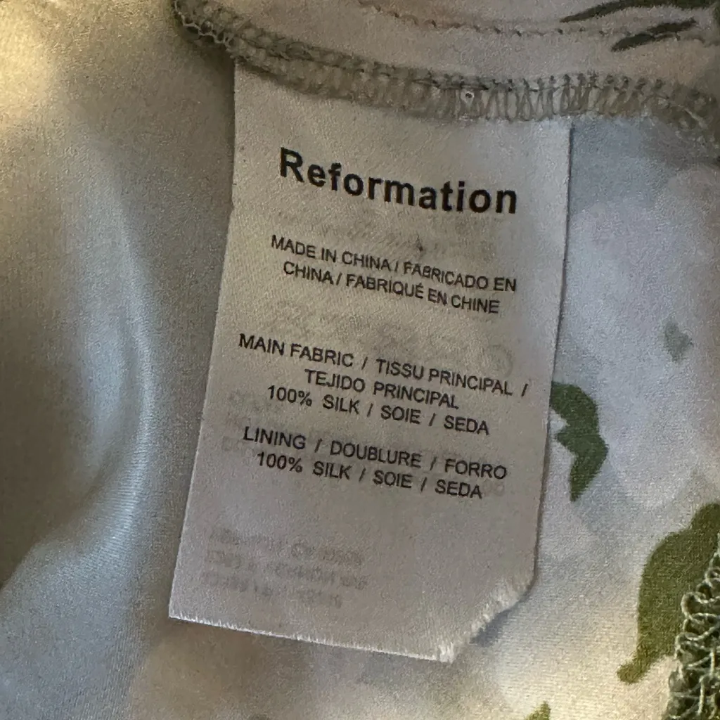 NWOT Reformation Veria Silk Halter Dress in Tarragon Size 6 - Image 8