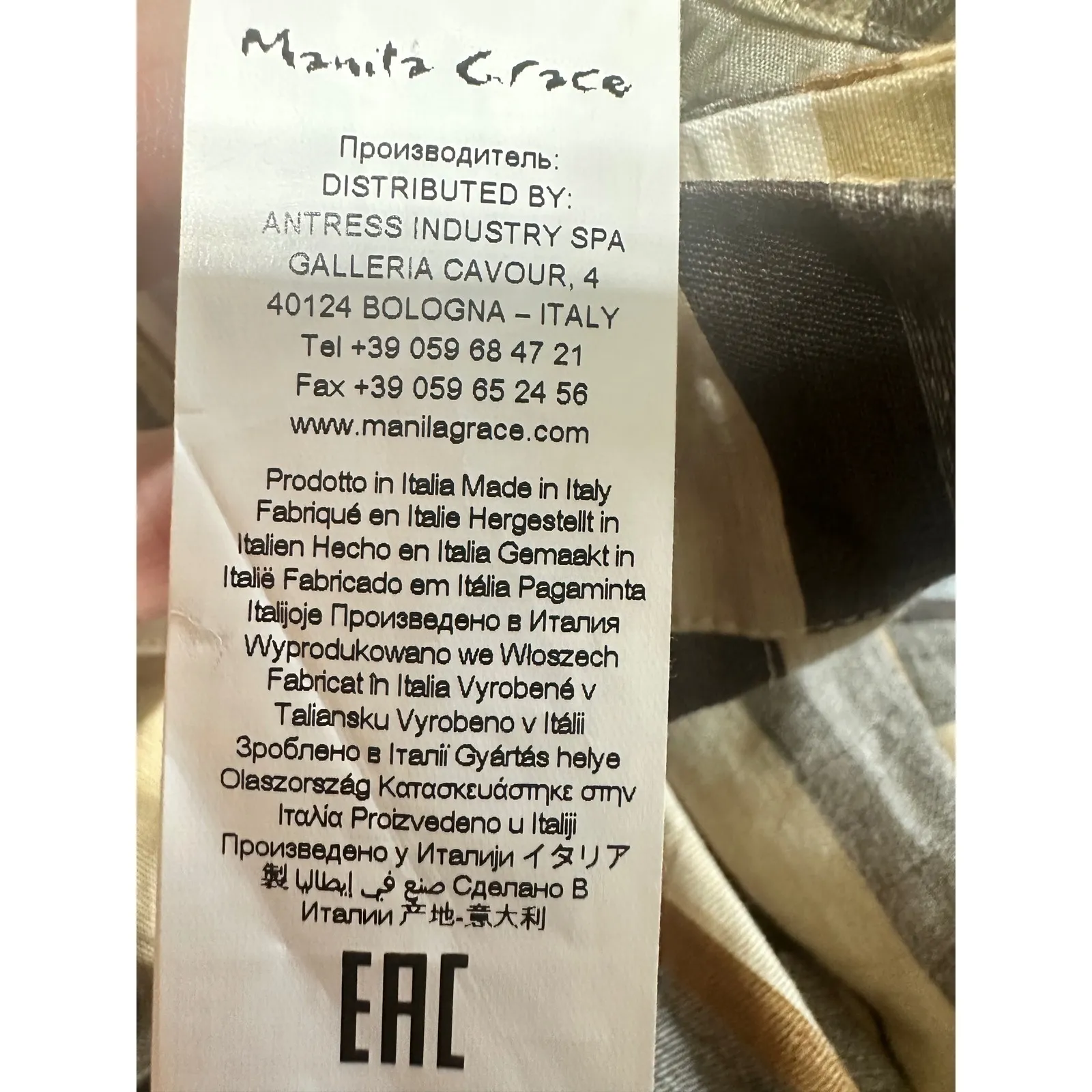 Manila Grace Striped Wide Leg Linen Blend Pants Beige Brown Women's Size 4 Tan - Image 14