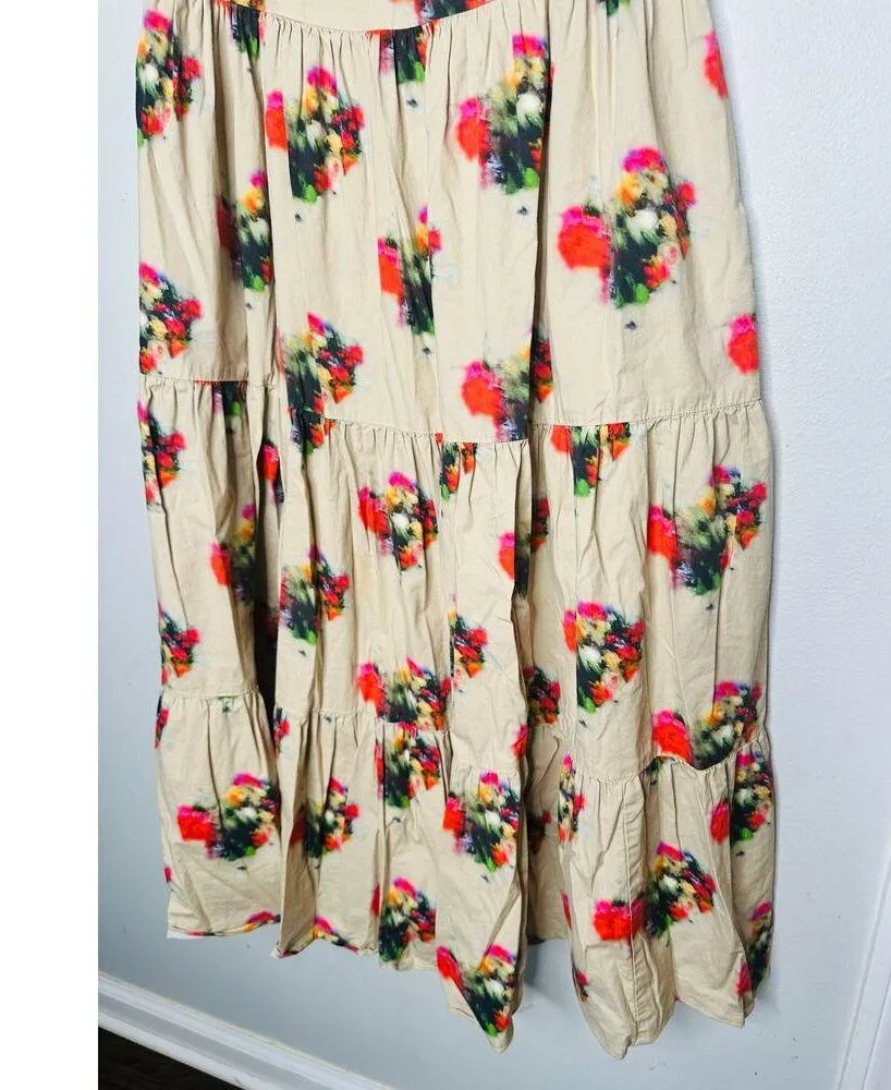 ADAM LIPPES COLLECTIVE Khaki Crewneck Hourglass Tiered Poplin Maxi Dress Size 2 - Image 8