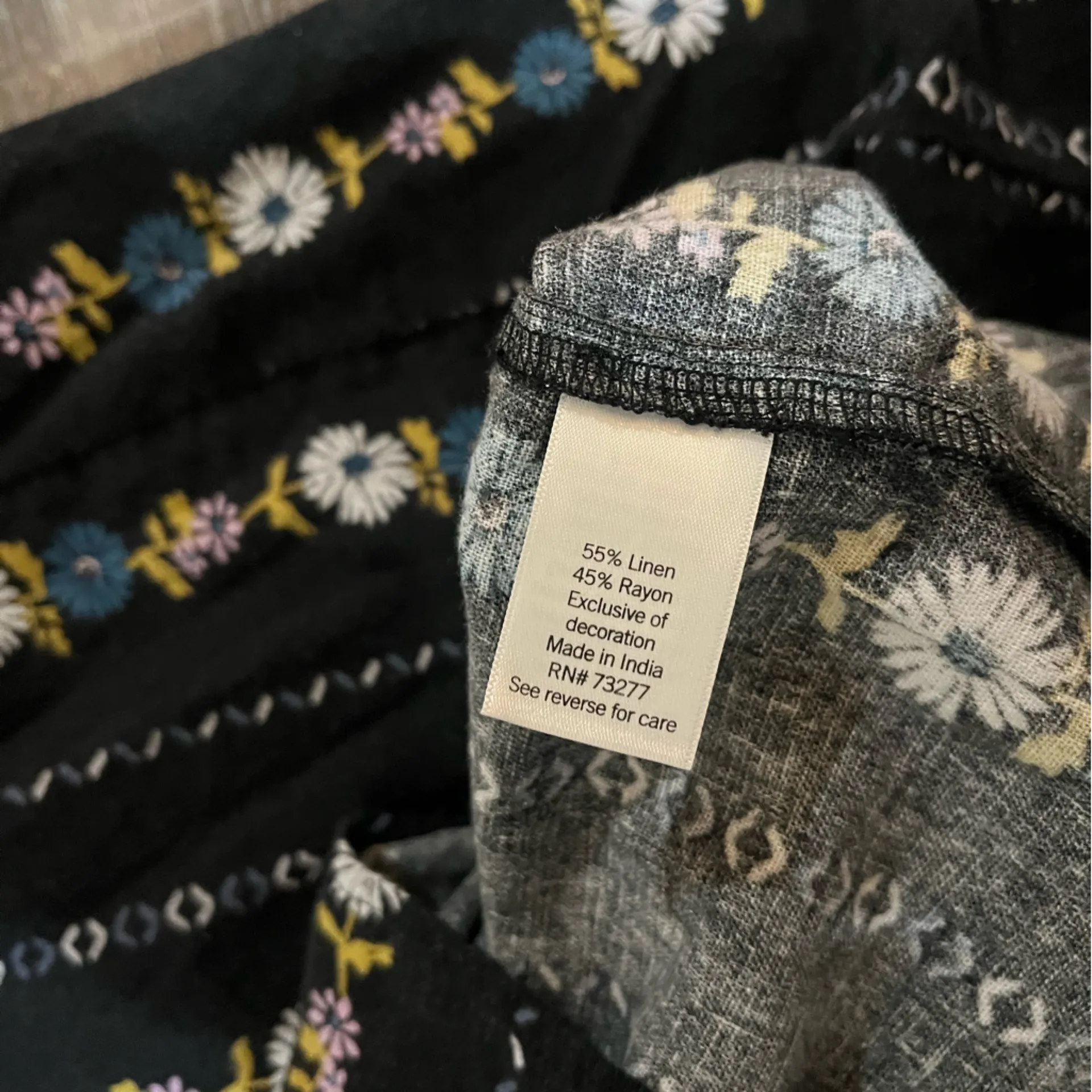 SONOMA Goods For Life Cami Linen Blend Midi Dress in Black Floral - Image 5