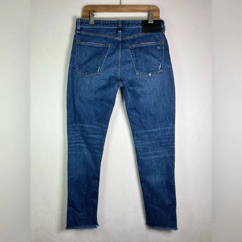 Rag & Bone Women Rosa Mid Rise Jean 28” Distressed Raw Hem Embroider Heart Patch - Image 12