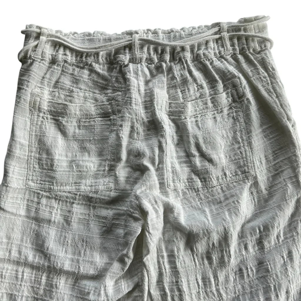 Sundance White Gauze Coastline Pant Size S Petite Pockets 100% Cotton Drawstring - Image 13