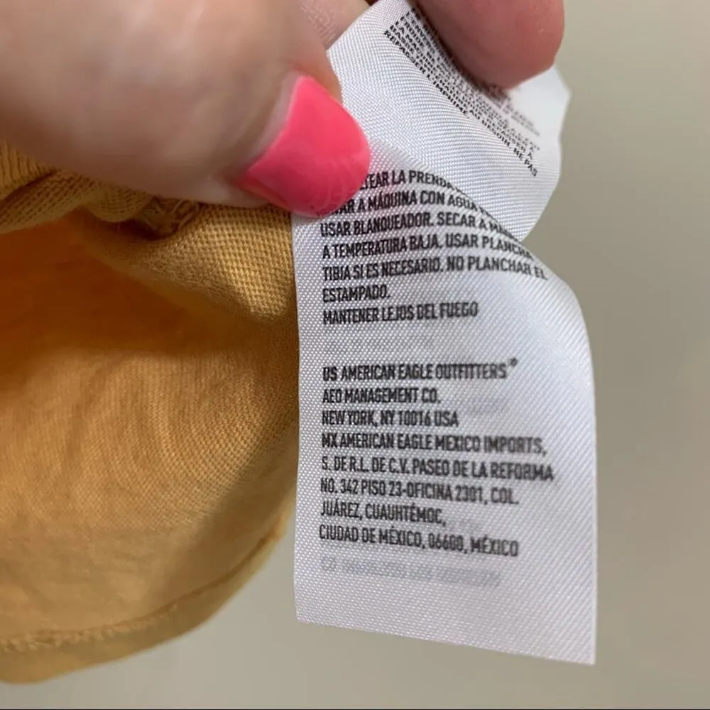 American Eagle The Rolling Stone Yellow Distressed T-shirt - Image 5