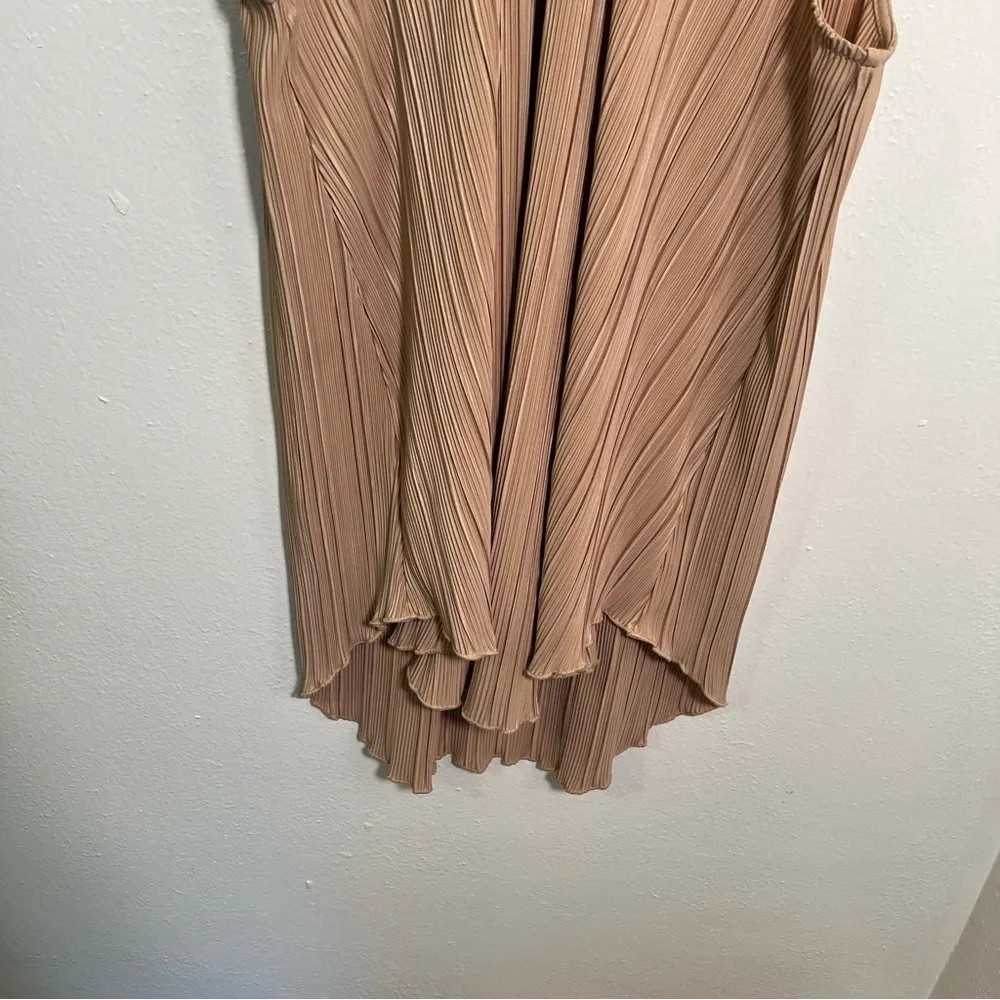 Joseph A. Sleeveless Plisse Blouse Beige XL - Image 4