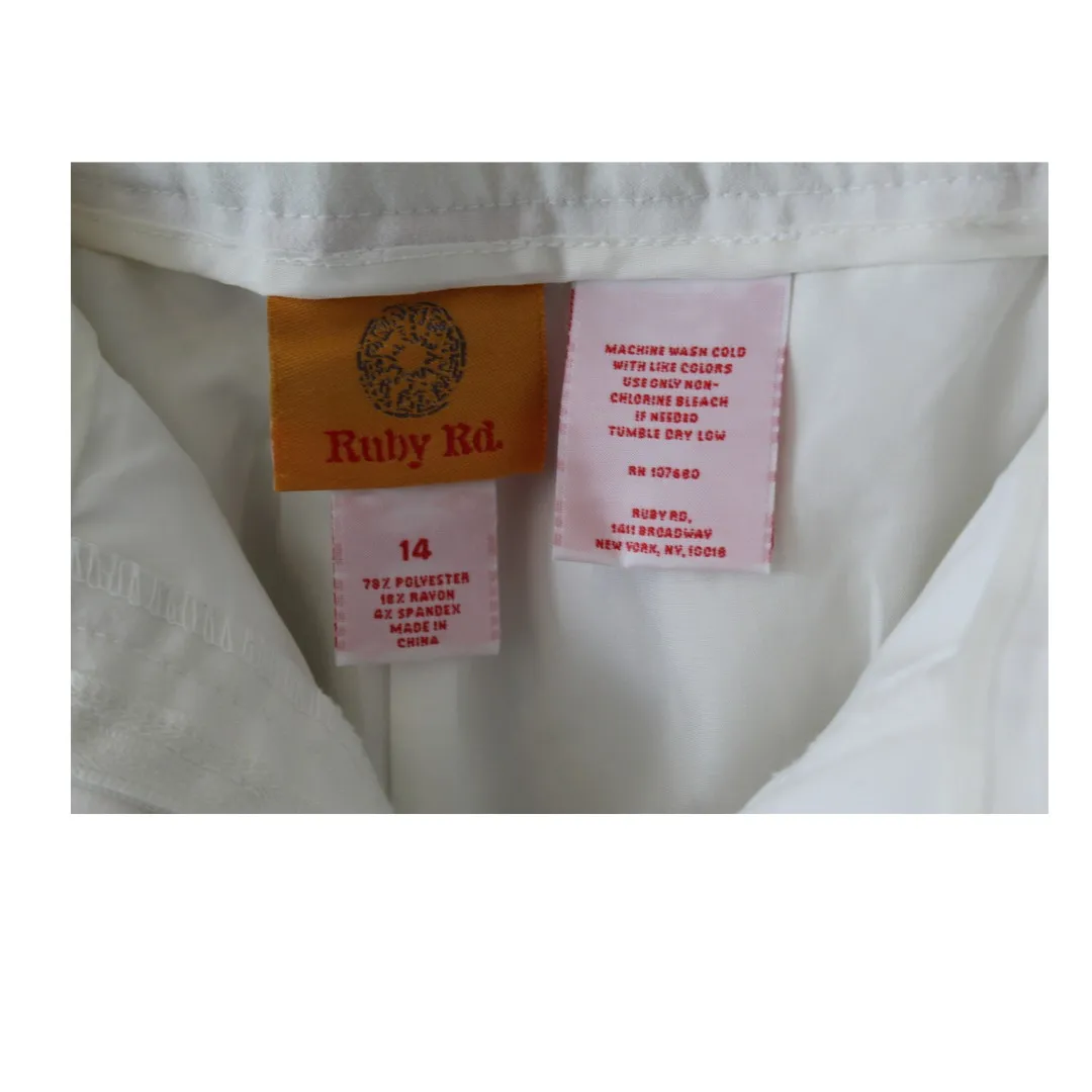 Ruby Red Dress‎ Pants Women Plus Size 14 White/Ivory Single Pleat Lined - Image 3
