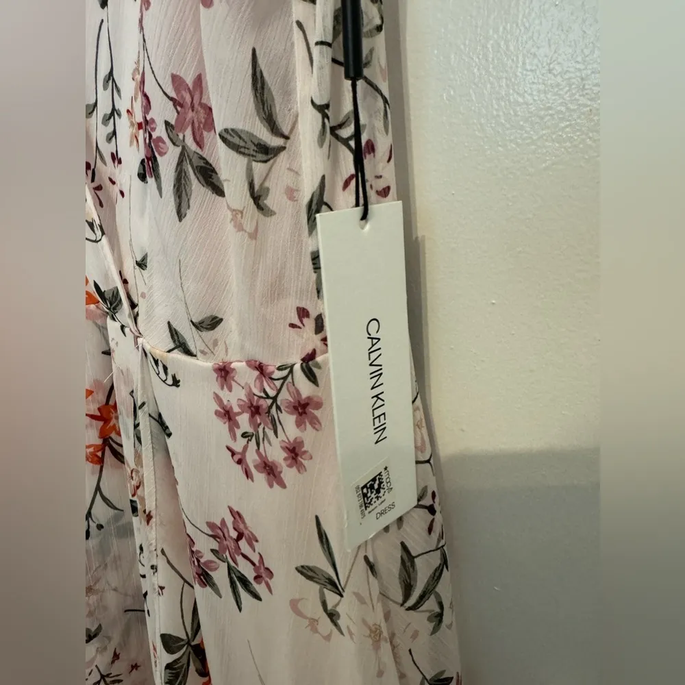 Calvin Klein New!  Pink Floral Maxi Dress Size 12 - Image 3