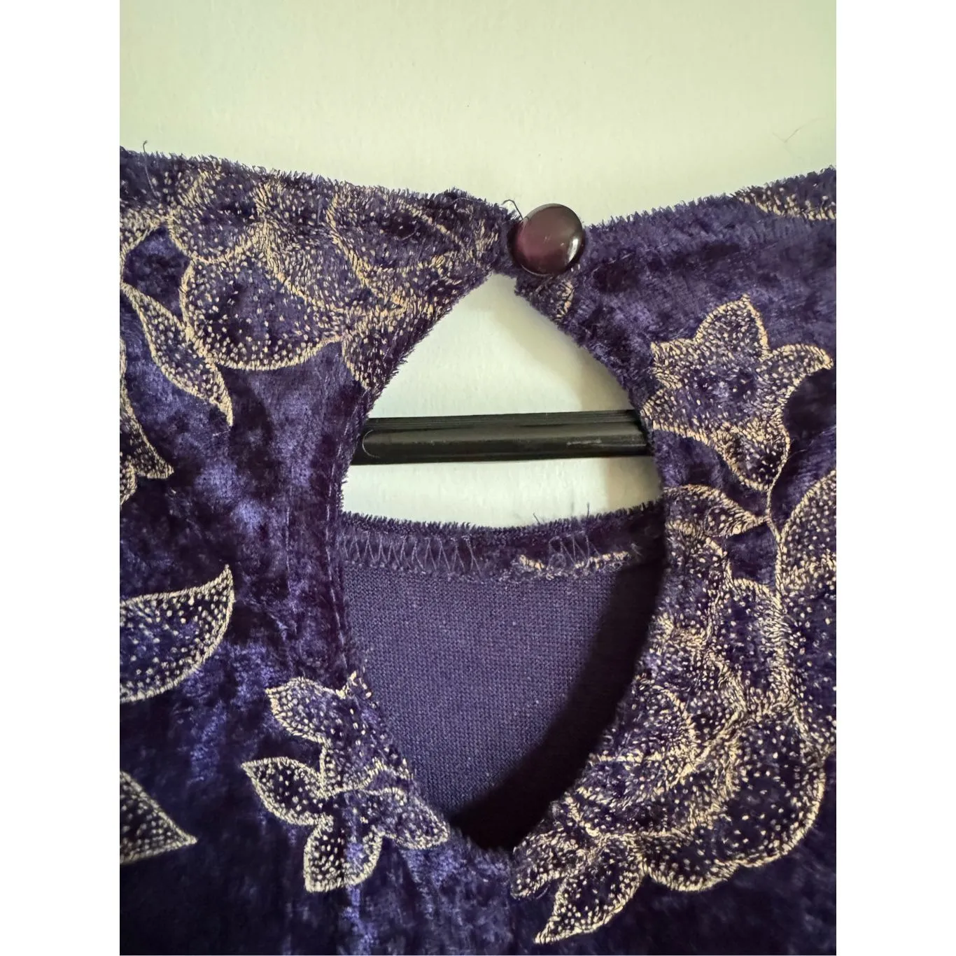 Vintage 90’s No‎ Boundaries Purple Velvet floral long sz S maxi dress whimsigoth - Image 7