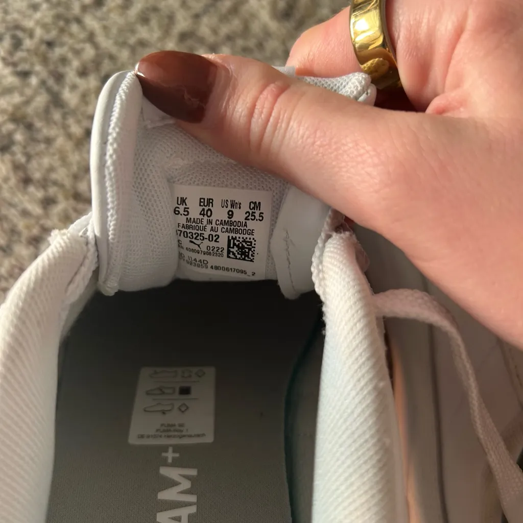 Puma Classic White Lace-Up Sneakers - Image 4