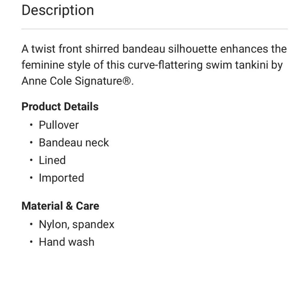 🆕 Anne Cole twist front bandeau tankini sw… - Image 11