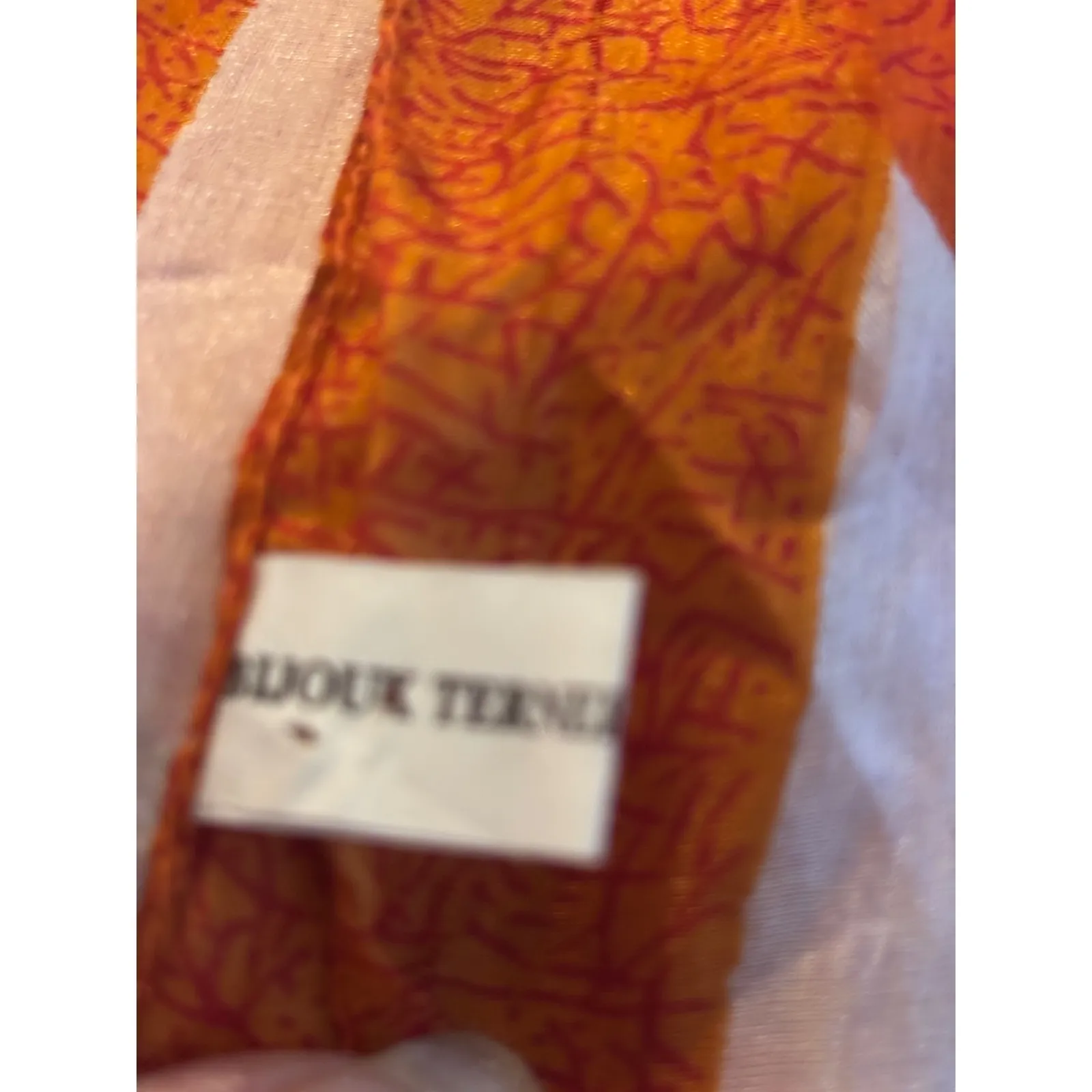 Binoux Terner Floral Silk Scarf Orange Pink Blue Green Women's Accessory - Image 7