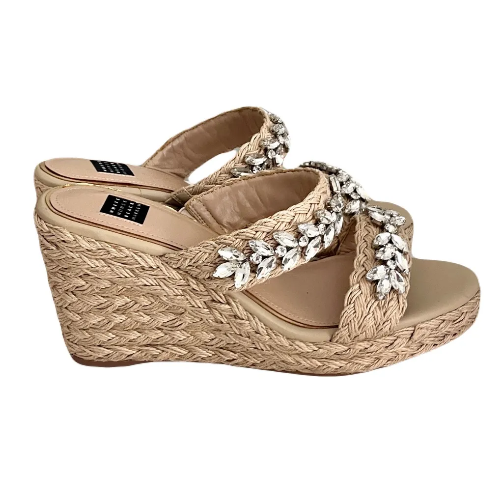 White House Black Market Crystal ‘Blakely’ Espadrille Wedge Sandals, Size 10 - Image 2