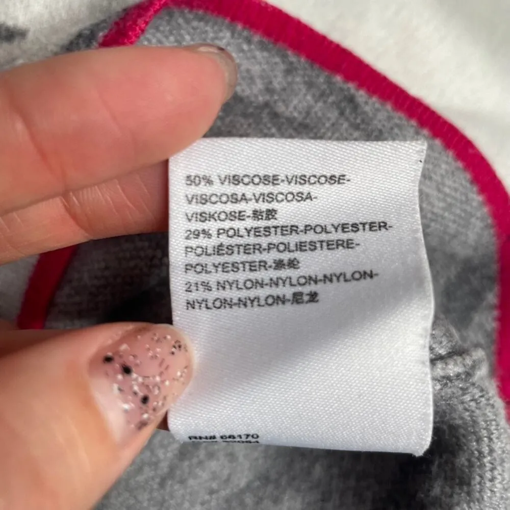 BY ANTHROPOLOGIE Lizzie Zebra Striped Sweater Grey White Longsleeve Mock Neck XS - Image 4