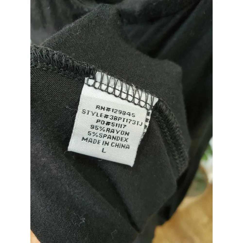 Bailey Blue Women Black Rayon Sleeveless V-Neck Short Length Casual Top Dress L - Image 9