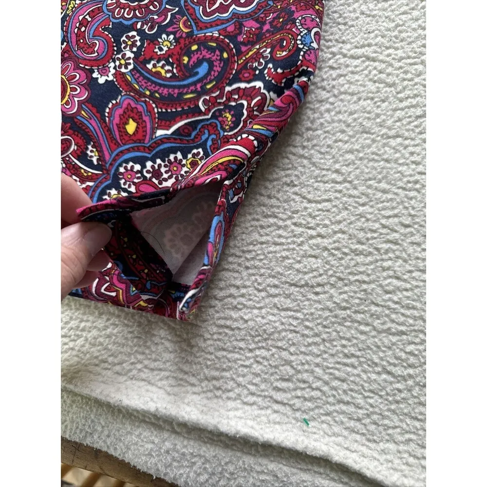 Talbots Skirt Large Pencil Purple Blue Red Geometric Kaleidoscope Colorful Boho - Image 5