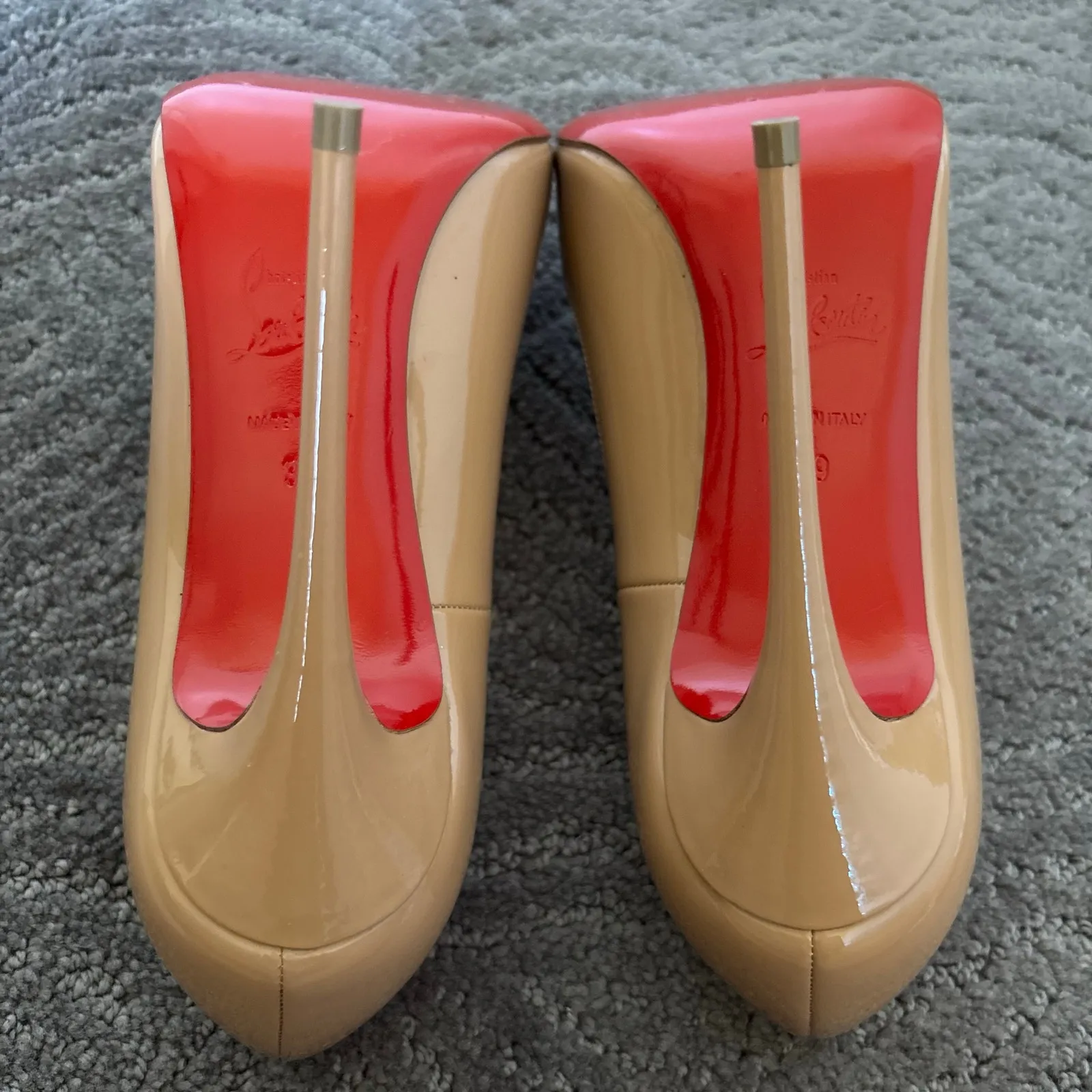 Christian Louboutin So Kate 120mm High Heel Pumps Nude Beige Leather Size EU 39 - Image 10