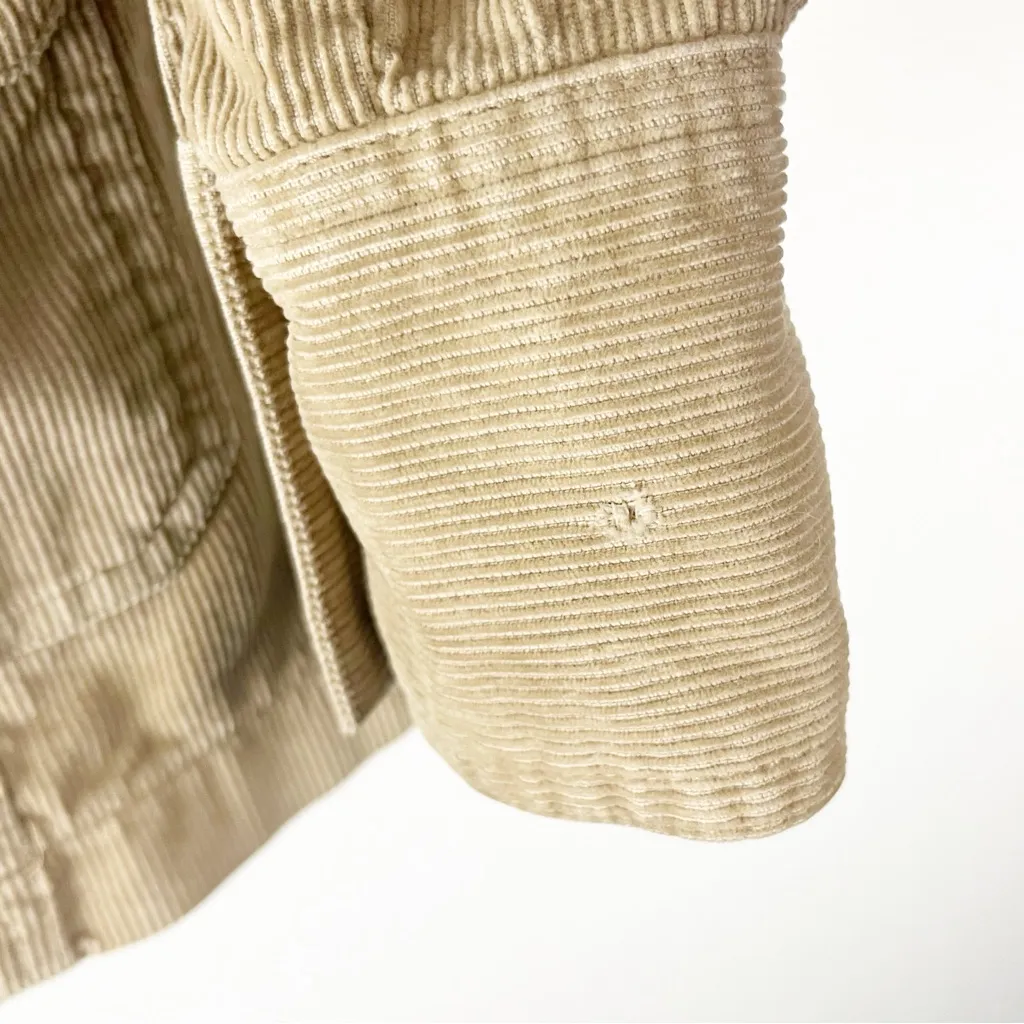 OLD NAVY Tan Corduroy Belted Waist Long Sleeves Chore Trucker Jacket, Size Large - Image 9